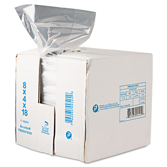 Inteplast Group Food Bags, 2 gal, 8" x 4" x 18", Clear, 1,000/Carton (PB080418R)