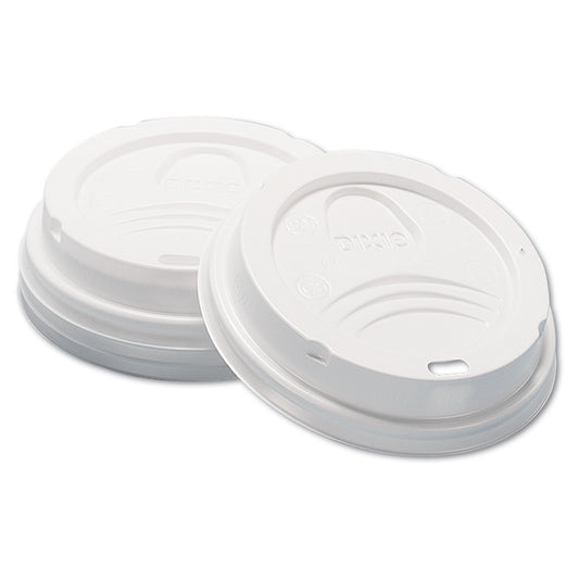 Dixie Dome Hot Drink Lids, Fits 8 oz Cups, White, 100/Sleeve, 10 Sleeves/Carton (D9538)