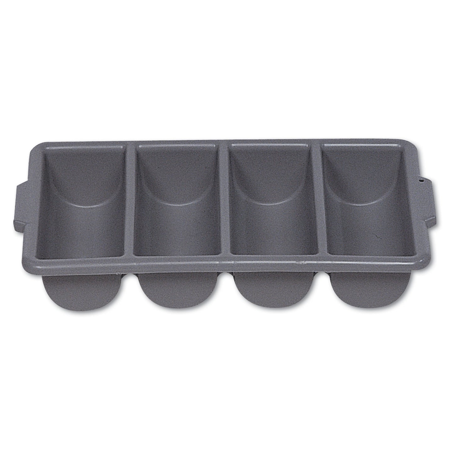 Rubbermaid Commercial Cutlery Bin, 4 Compartments, Plastic, 11.5 x 21.25 x 3.75, Plastic, Gray (3362GRA)