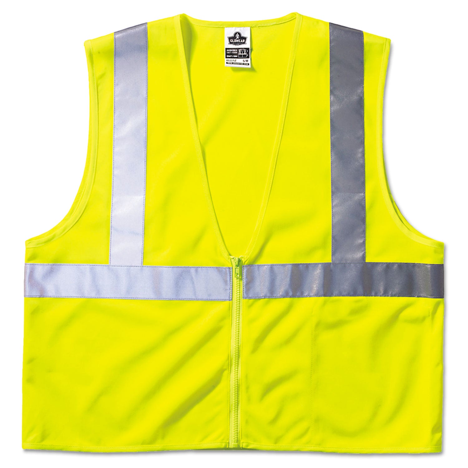 ergodyne GloWear 8210Z Class 2 Economy Vest, Polyester Mesh, Large to X-Large, Lime (21055)