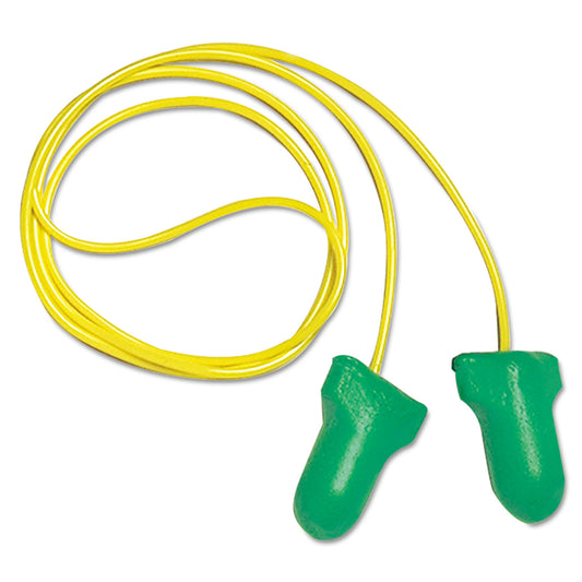 Howard Leight MAXIMUM Lite Single-Use Earplugs, Corded, 30NRR, Green, 100 Pairs (LPF30)