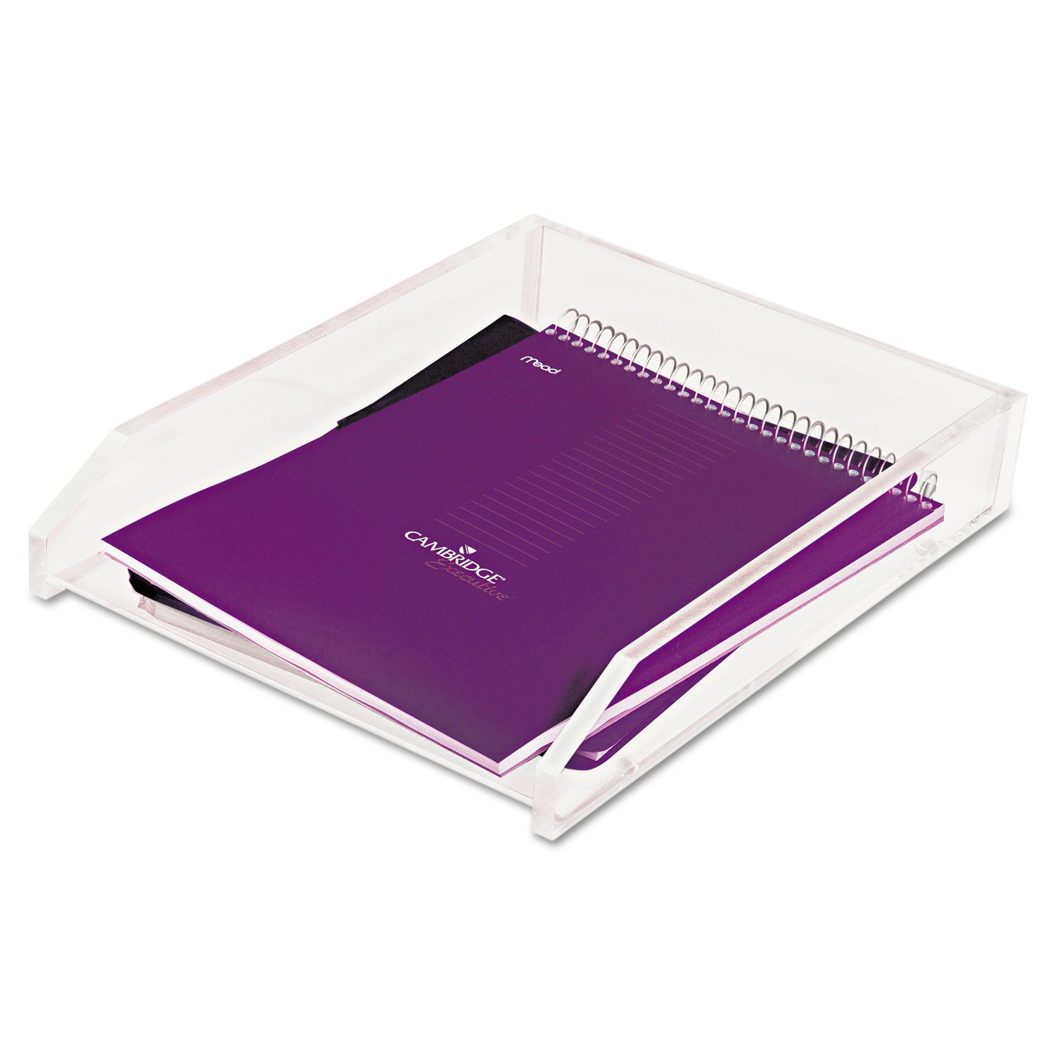 Kantek Clear Acrylic Letter Tray, 1 Section, Letter Size Files, 10.5" x 13.75" x 2.5", Clear (AD10)