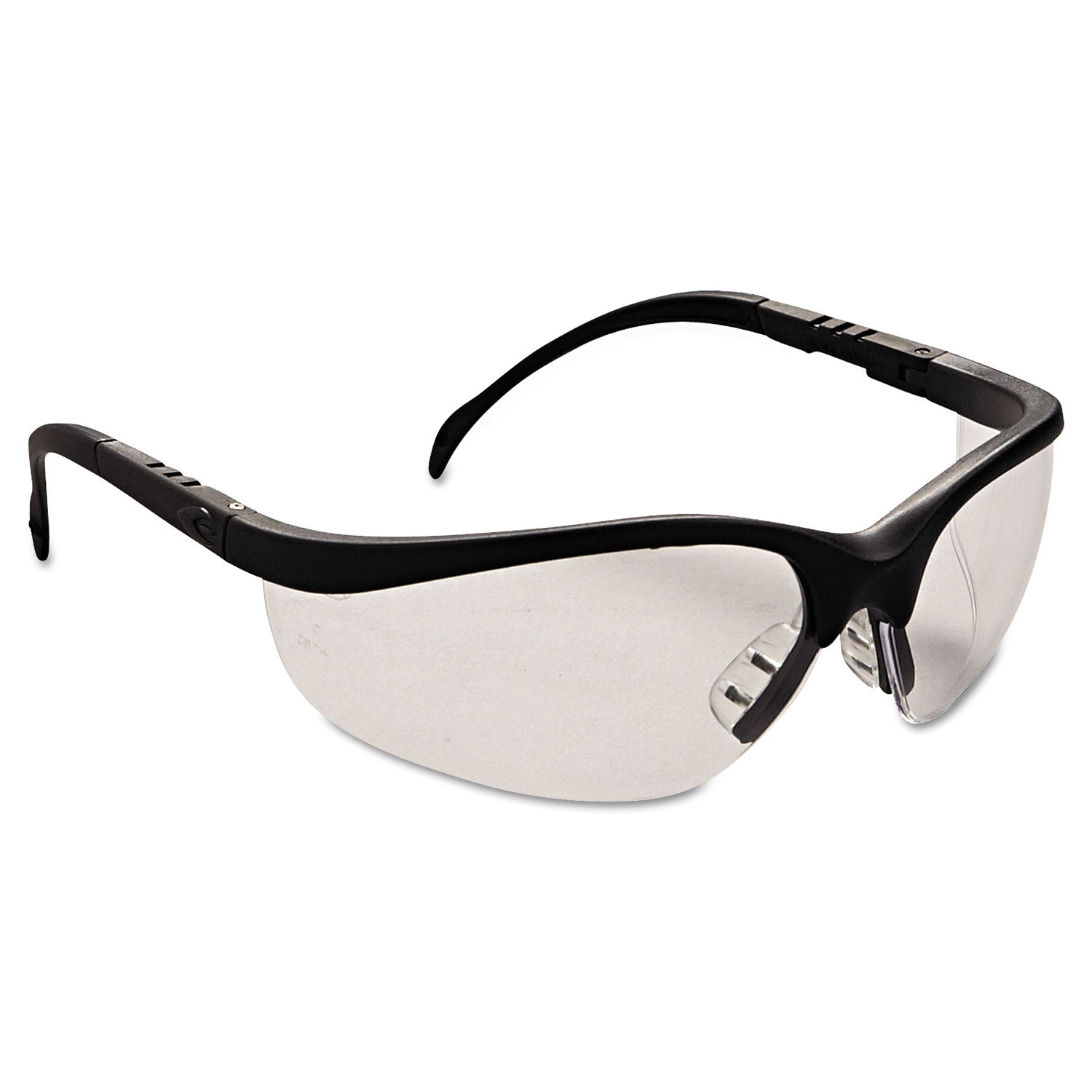 MCR Safety Klondike Safety Glasses, Matte Black Frame, Clear Lens, 12/Box (KD110BX)