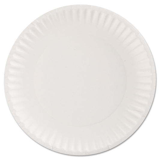 AJM Paper Plates, 9" dia, White, 100/Pack (PP9GRAWHPK)