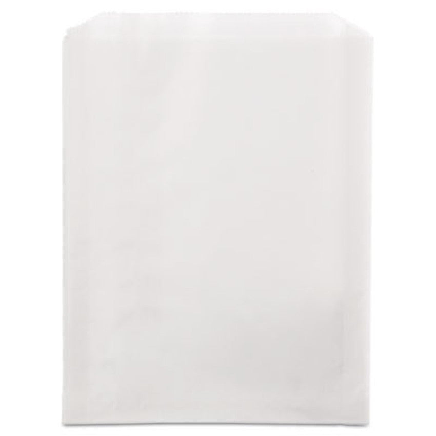 Grease-Resistant Single-Serve Bags, 6.5" x 1" x 8", White, 2,000/Carton