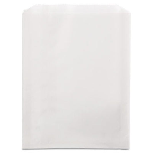 Grease-Resistant Single-Serve Bags, 6.5" x 1" x 8", White, 2,000/Carton