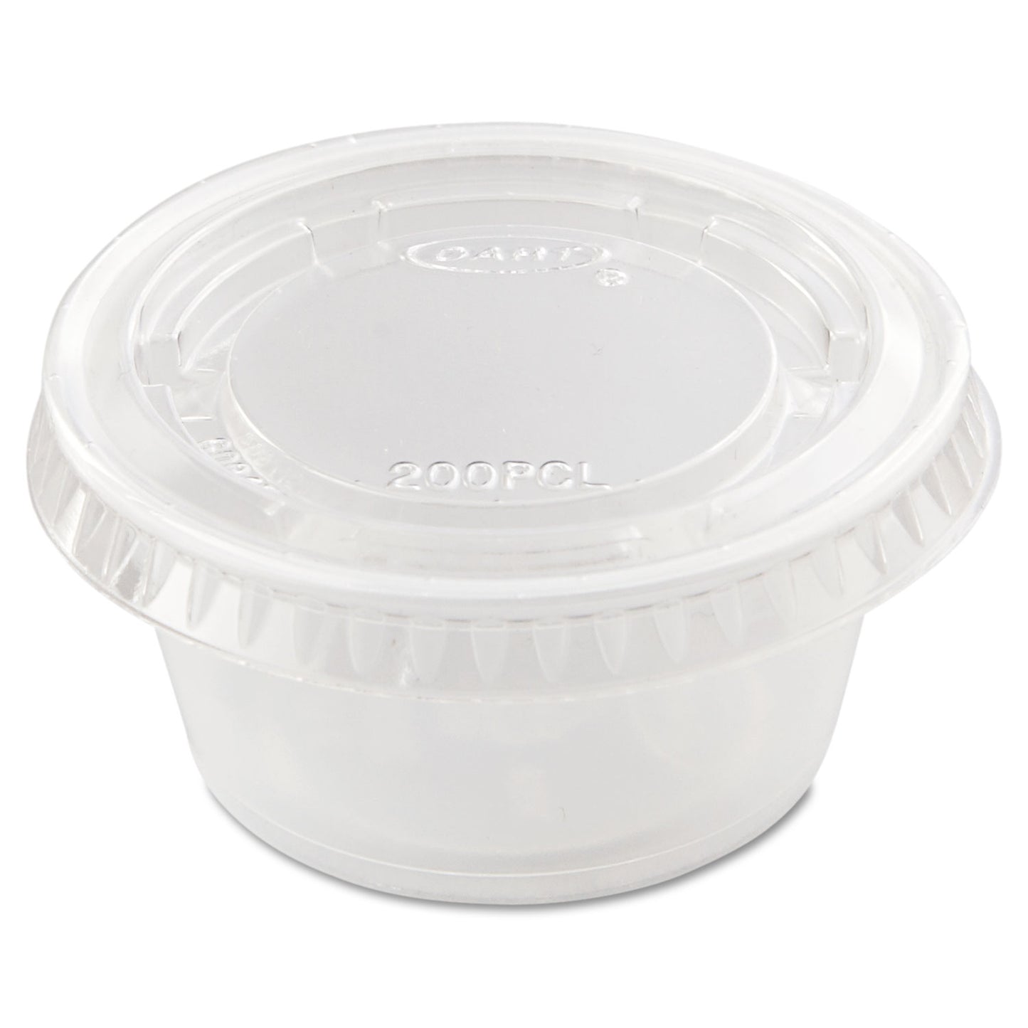 Dart Portion/Souffle Cup Lids, PET, Fits 1.5 oz to 2.5 oz Cups, Clear, 2,500/Carton (PL200N)