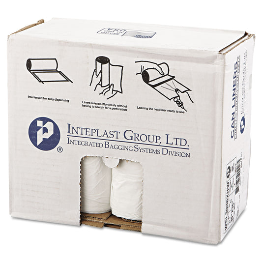 Inteplast Group Low-Density Commercial Can Liners, 30 gal, 0.8 mil, 30" x 36", White, Interleaved Roll, 25 Bags/Roll, 8 Rolls/Carton (SL3036XHW)