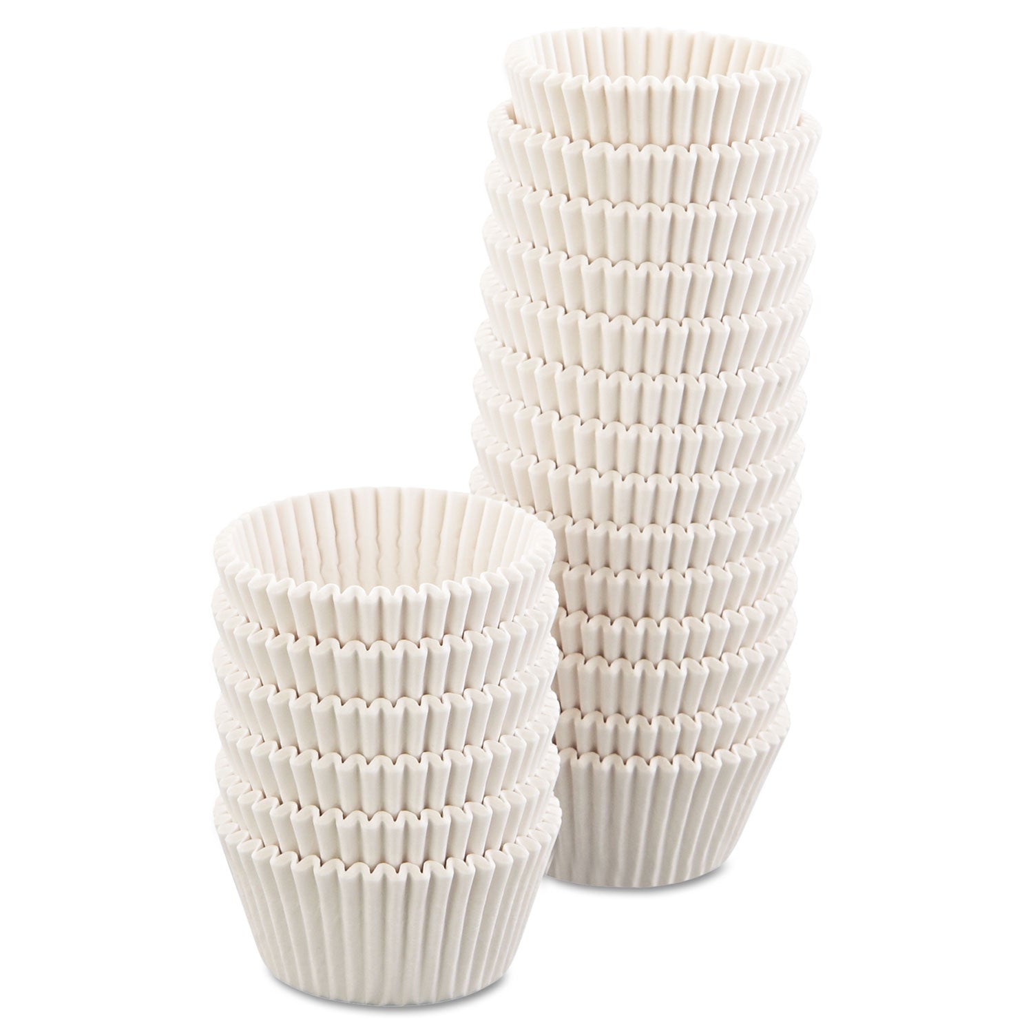 Hoffmaster Fluted Bake Cups, 4.5 Diameter x 1.25 h, White, Paper, 500/Pack, 20 Packs/Carton (610032)