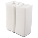 Dart Foam Hinged Lid Containers, 3-Compartment, 7.5 x 8 x 2.3, White, 200/Carton (80HT3R)