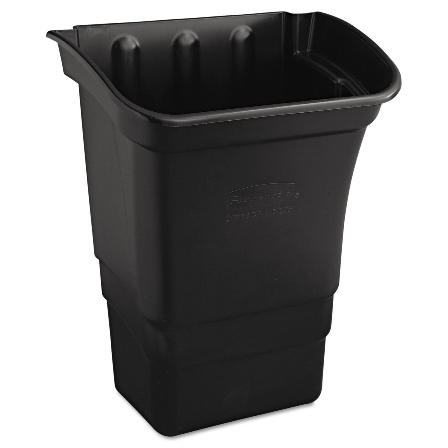 Rubbermaid Commercial Optional Utility Cart Refuse/Utility Bin, 8 gal, Polyethylene, Black (335388BLA)