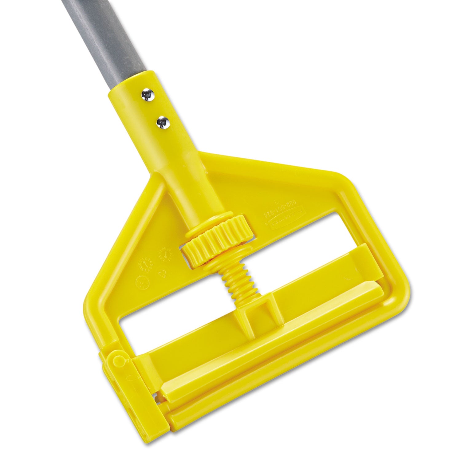 Rubbermaid Commercial Invader Fiberglass Side-Gate Wet-Mop Handle, 1" dia x 54", Gray/Yellow (H145)