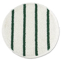 Rubbermaid Commercial Low Profile Scrub-Strip Carpet Bonnet, 19" Diameter, White/Green, 5/Carton (P269)