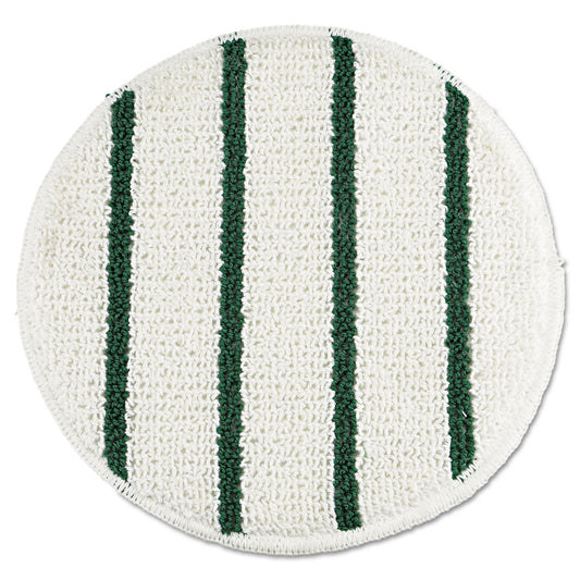 Rubbermaid Commercial Low Profile Scrub-Strip Carpet Bonnet, 19" Diameter, White/Green (P269EA)