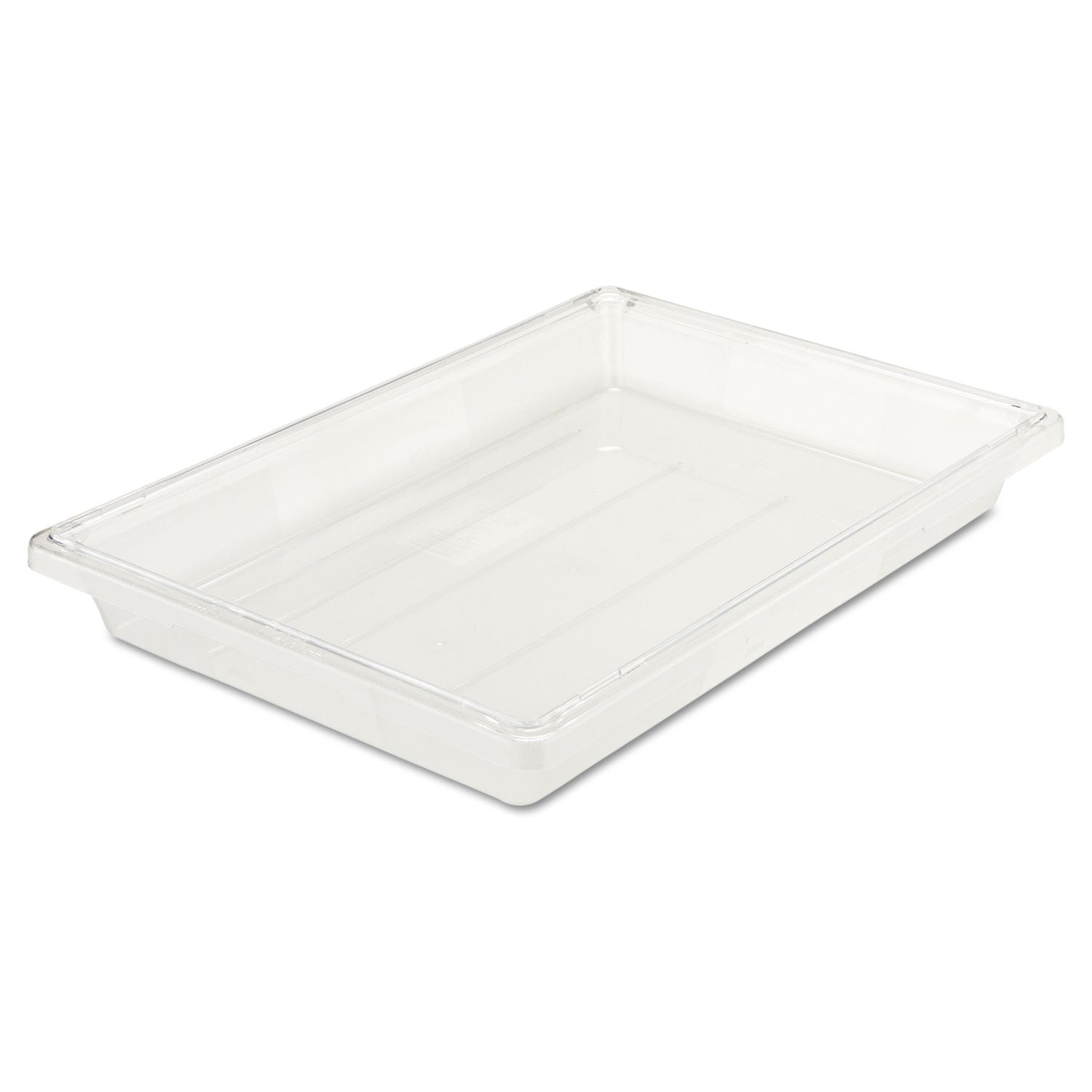 Rubbermaid Commercial Food/Tote Boxes, 5 gal, 26 x 18 x 3.5, Clear, Plastic (3306CLE)