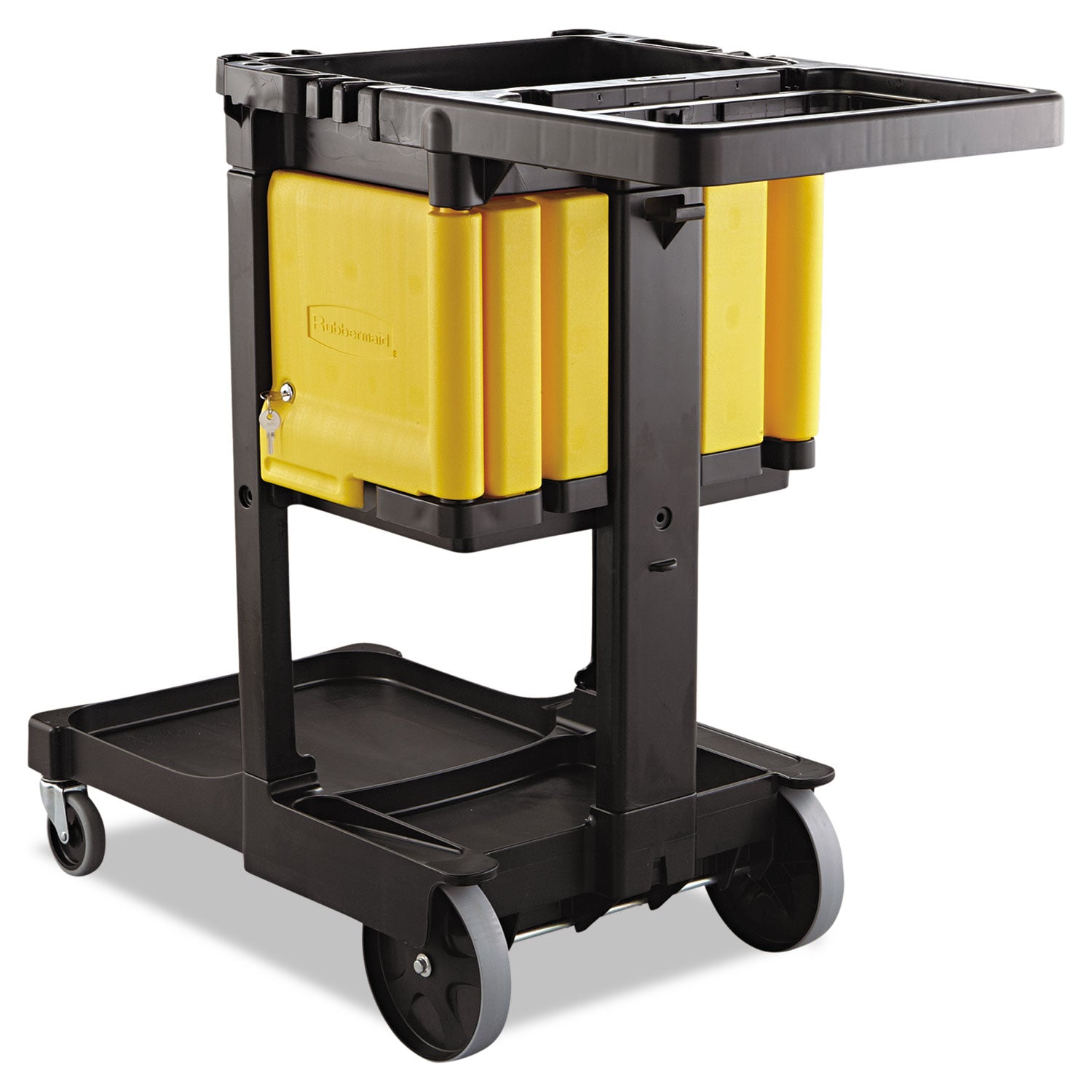 Locking Cabinet, For Rubbermaid Commercial Cleaning Carts, Yellow (6181YEL)