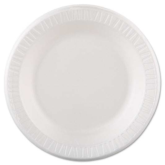 Dart Quiet Classic Laminated Foam Dinnerware, Plate, 10.25" dia, White, 125/Pack, 4 Packs/Carton (10PWQR)