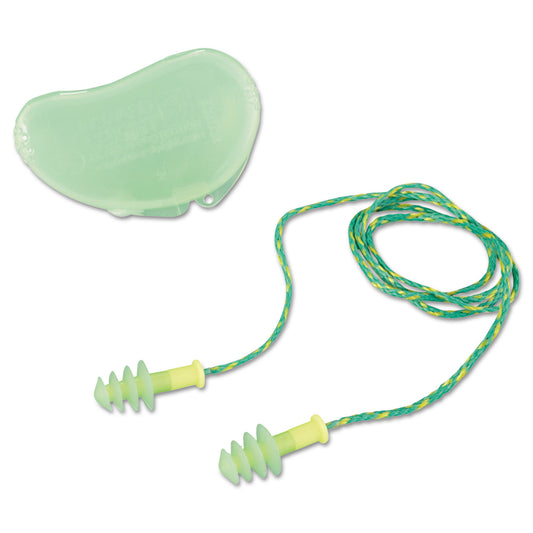 Howard Leight FUS30S-HP Fusion Multiple-Use Earplugs, Small, 27NRR, Corded, GN/WE, 100 Pairs