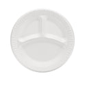 Dart Quiet Classic Laminated Foam Plates, 3-Compartment Plate, 9" dia, White, 125/Pack, 4 Packs/Carton (9CPWQR)