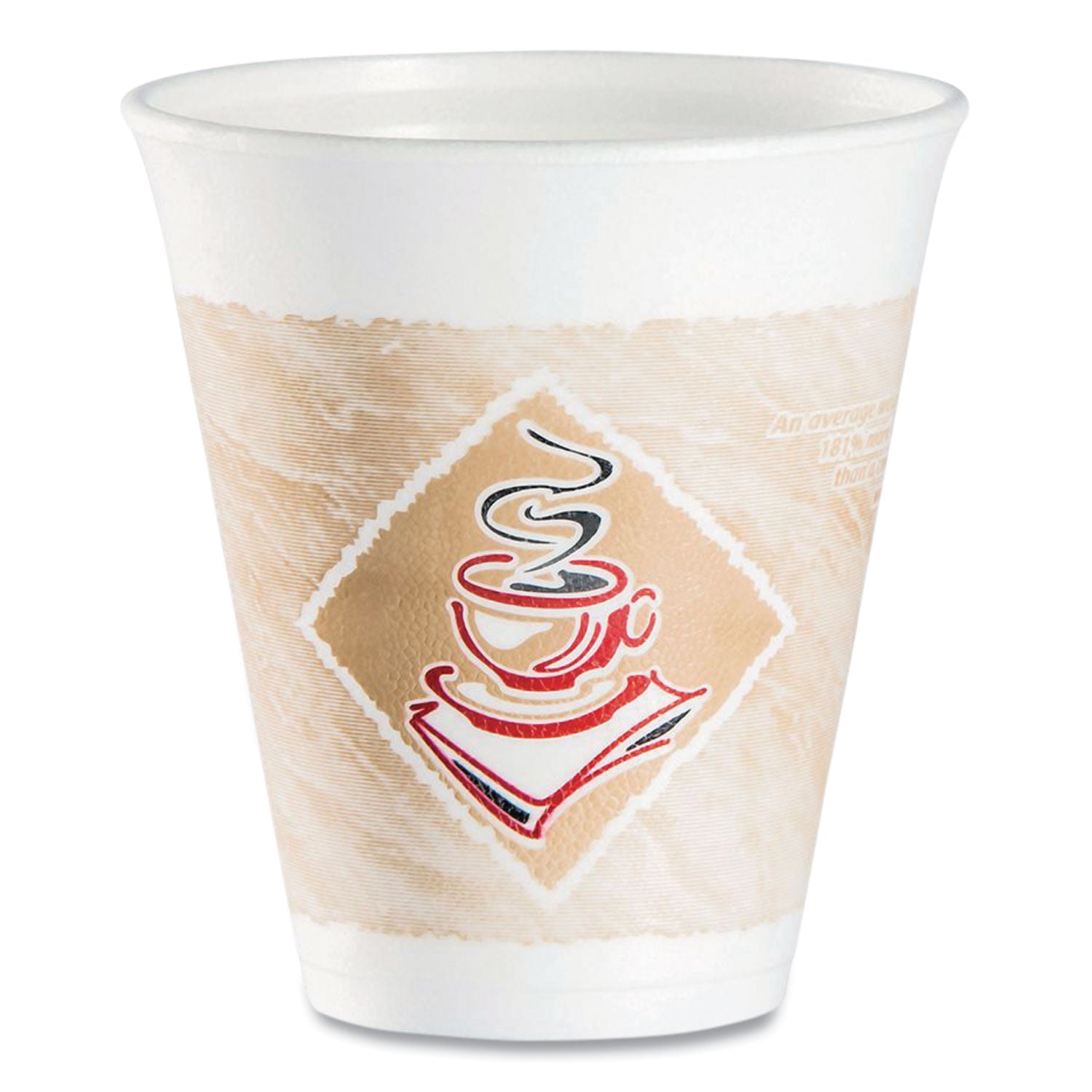 Dart Cafe G Foam Hot/Cold Cups, 12 oz, Brown/Red/White, 1,000/Carton (12X16G)