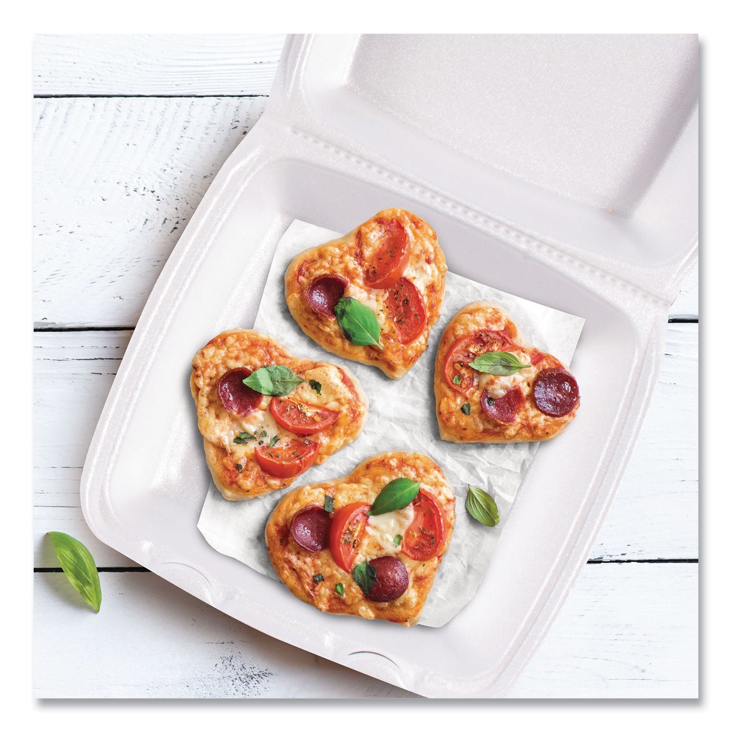 Dart Foam Hinged Lid Container, Performer Perforated Lid, 9 x 9.4 x 3, White, 100/Bag, 2 Bag/Carton (90HTPF1R)