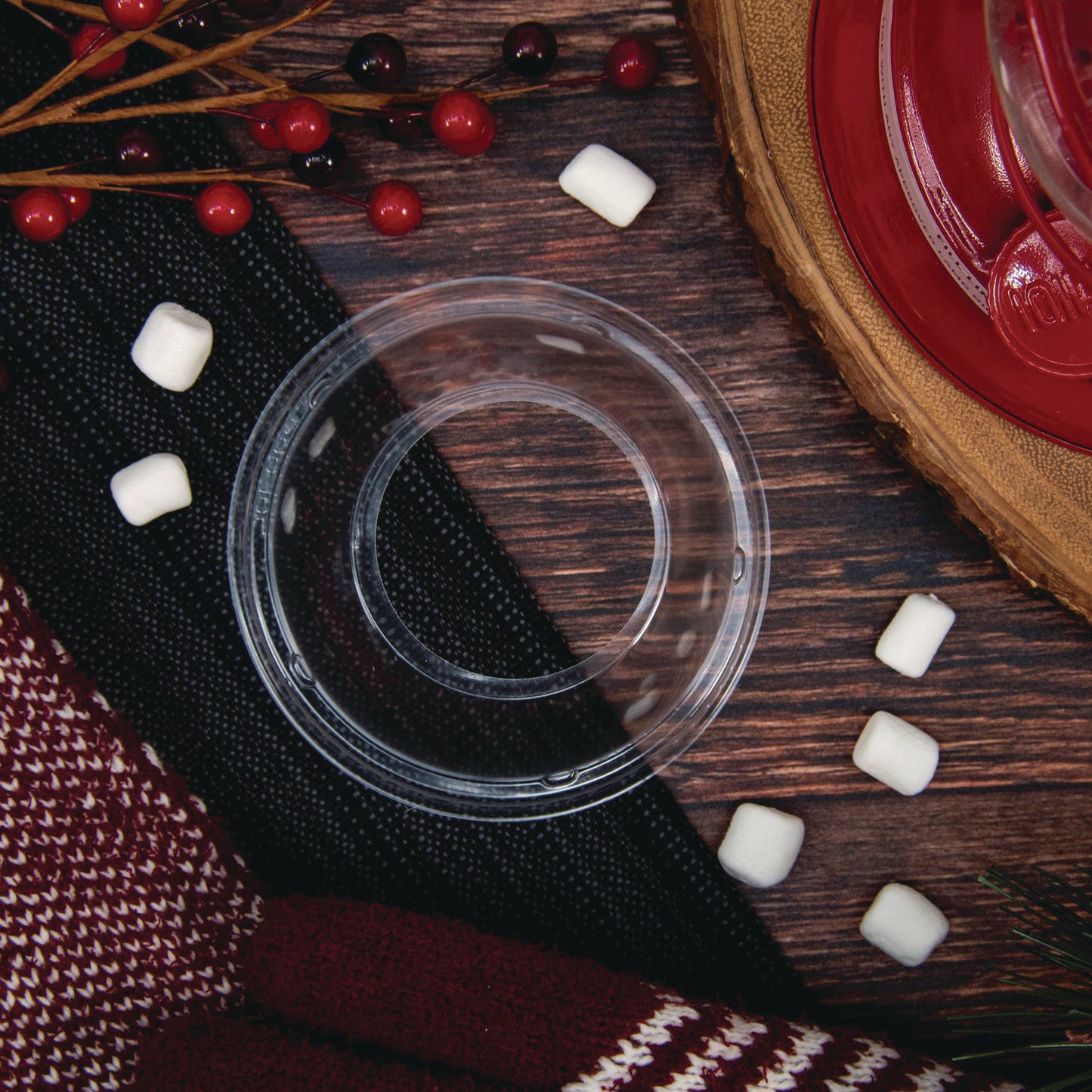 Dart Open-Top Dome Lid, Fits 16 oz to 24 oz Plastic Cups, Clear, 1.9" Dia Hole, 1,000/Carton (DLW626)