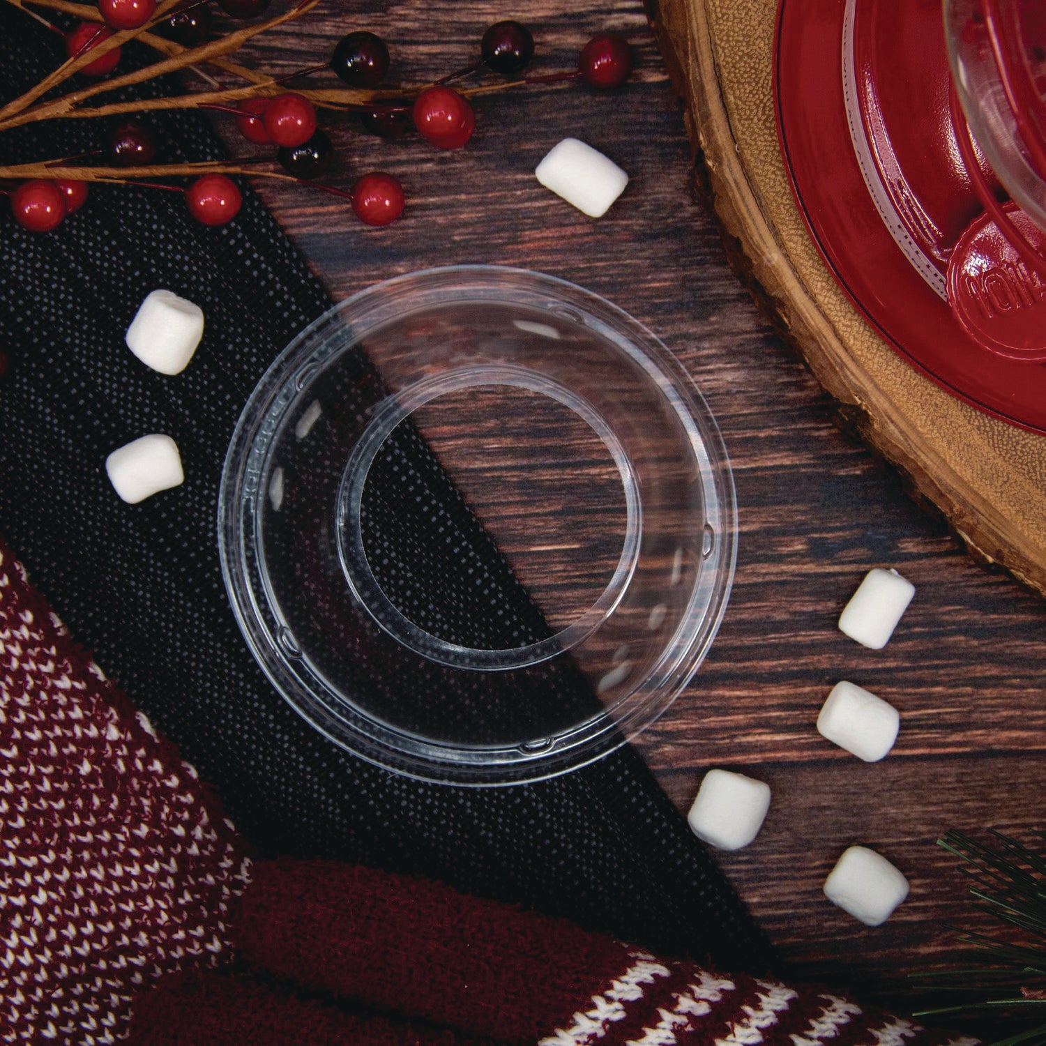 Dart Open-Top Dome Lid, Fits 16 oz to 24 oz Plastic Cups, Clear, 1.9" Dia Hole, 1,000/Carton (DLW626)