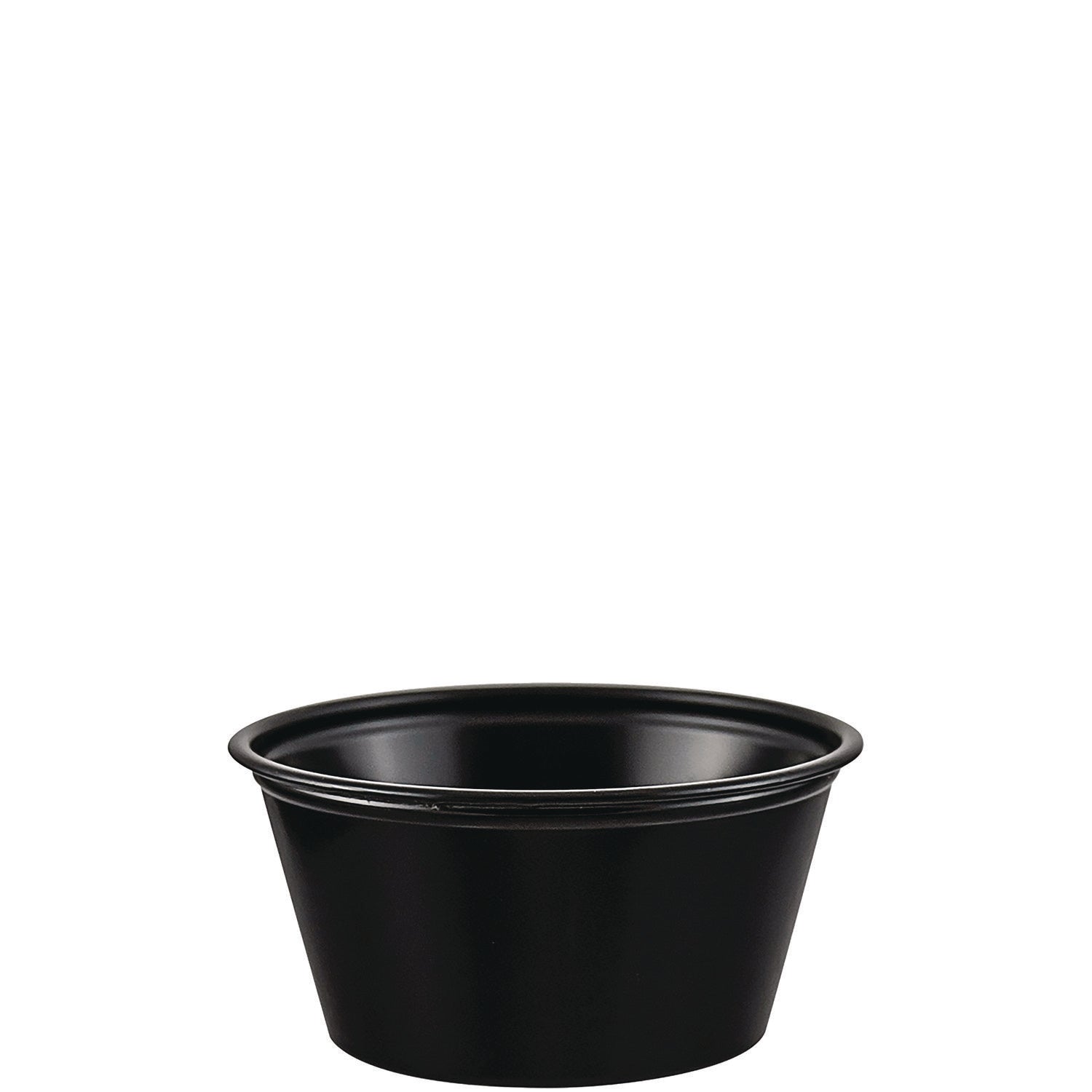 Dart Polystyrene Portion Cups, 2 oz, Black, 250/Bag, 10 Bags/Carton (P200BLK)