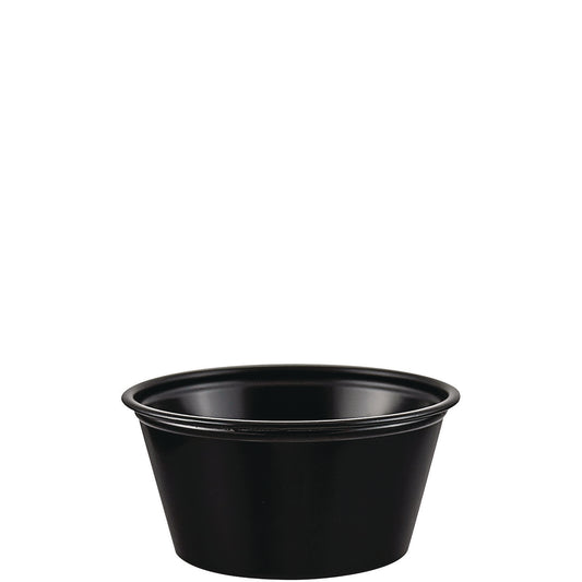 Dart Polystyrene Portion Cups, 2 oz, Black, 250/Bag, 10 Bags/Carton (P200BLK)