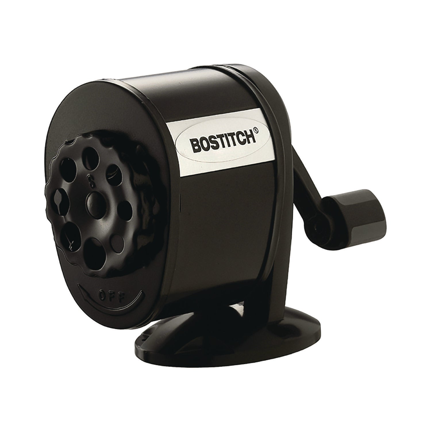 Bostitch Metal Manual Pencil Sharpener, Manually-Powered, 5.44" x 2.69" x 4.33", Black (MPS1BLK)