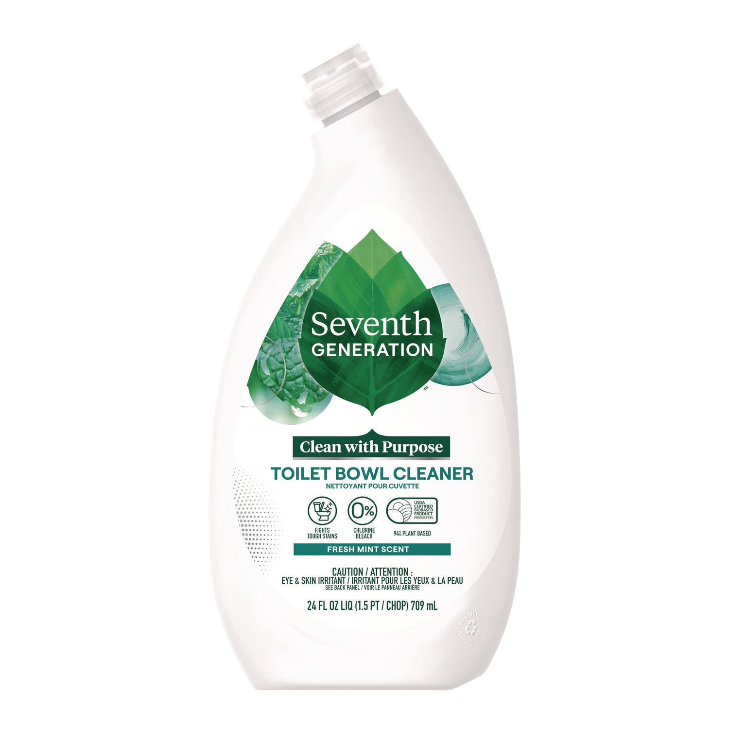 Seventh Generation Toilet Bowl Cleaner, Fresh Mint Scent, 24 oz Bottle, 4/Carton (45166CT)