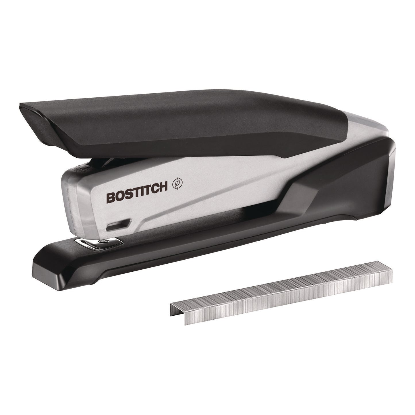 Bostitch InPower One-Finger Eco-Friendly Desktop Stapler, 25-Sheet Capacity, Black/Gray (1100)