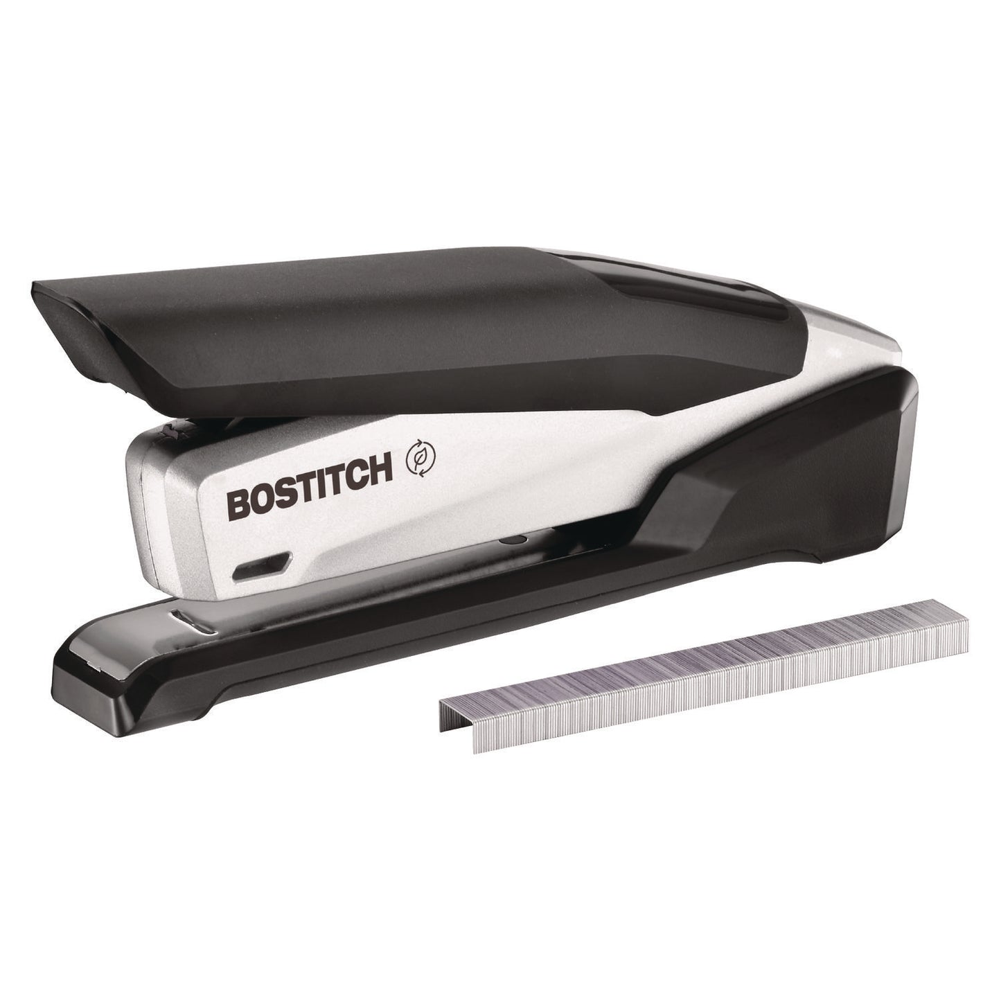 Bostitch inPOWER+28 Executive One-Finger 3-in-1 Eco-Friendly Desktop Stapler, 28-Sheet Capacity, Black/Silver (1110)