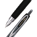 uni-ball Signo 207 Gel Pen, Retractable, Fine 0.5 mm, Black Ink, Smoke/Black Barrel, 4/Pack (61270)