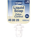 Tork Odor-Control Hand Soap Liquid S4 Refill, Perfume-Free, 1 L, 6/Carton (400020)