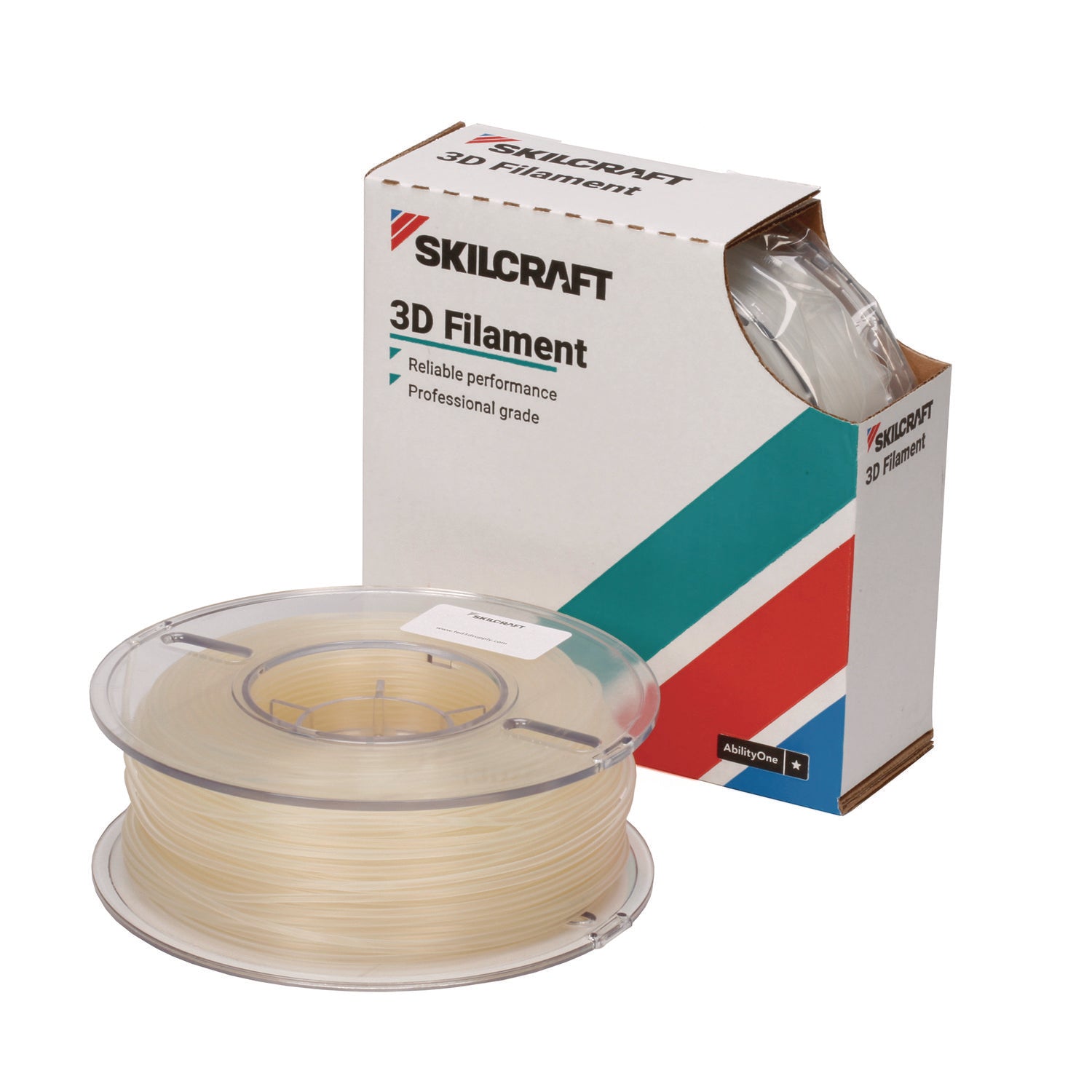 AbilityOne 7045017057357, SKILCRAFT 3D Printer Water Soluble Support Filament, 750 g Spool, 1.75 mm, Natural