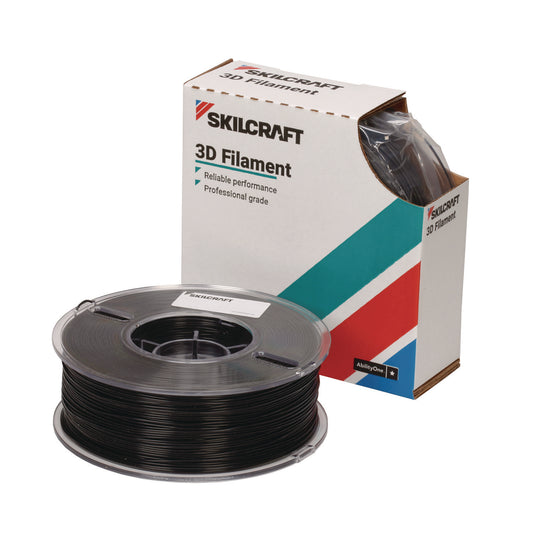 AbilityOne 7045017057352, SKILCRAFT 3D Printer Polylactic Acid Filament, 1 kg Spool, 2.85 mm, Black