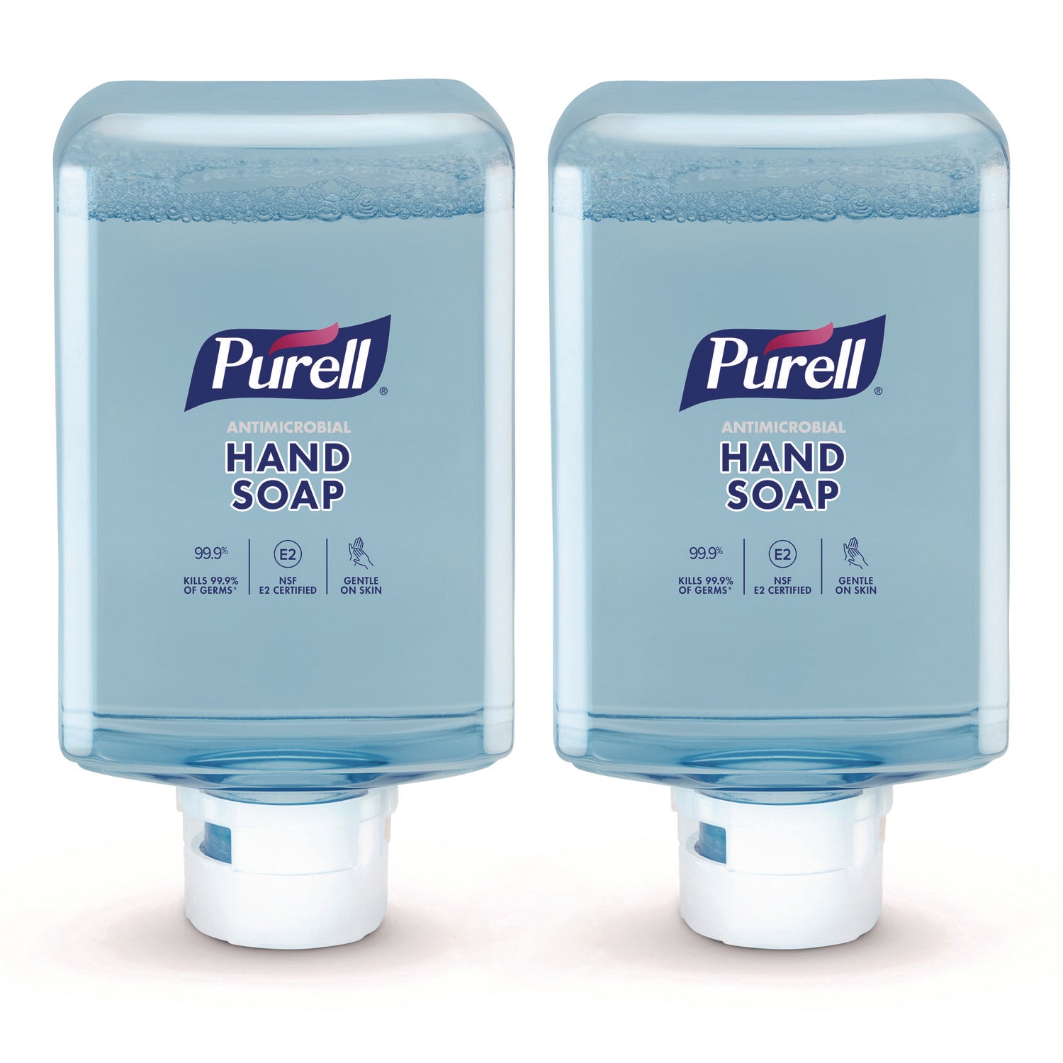 PURELL Antimicrobial Foaming Hand Soap Refill, For ES10 Dispensers, Fragrance-Free, 1,200 mL, 2/Carton (838302CT)