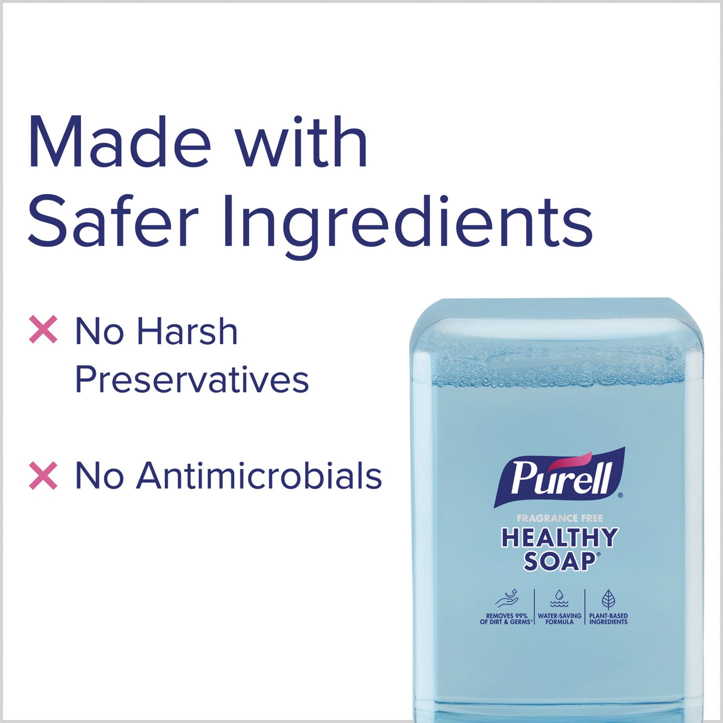 PURELL HEALTHY SOAP with CLEAN RELEASE Technology Refill, For ES10 Dispensers,  Fragrance-Free, 1,200 mL, 2/Carton (838502CT)