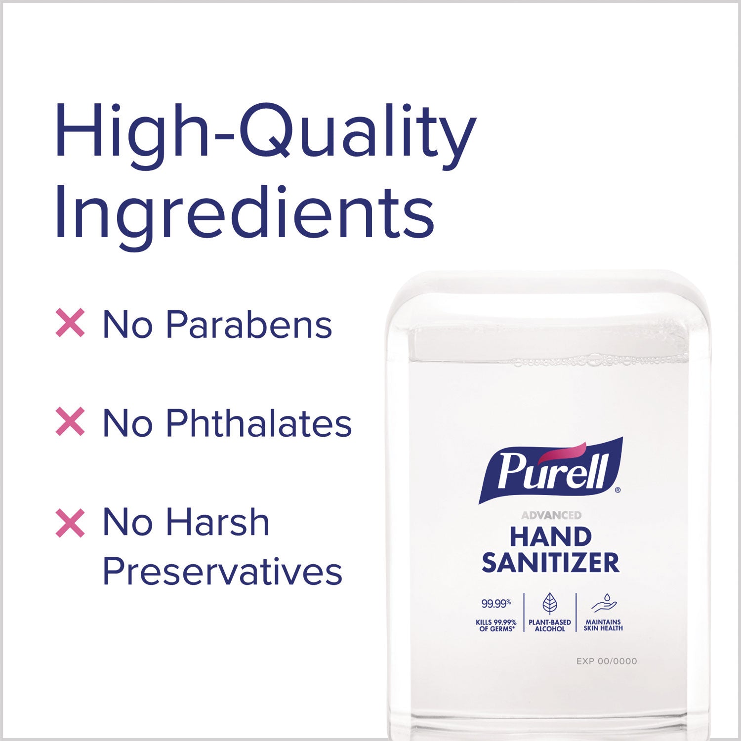 PURELL Advanced Hand Sanitizer Fragrance Free Foam, For ES10 Automatic Dispensers, 1,200 mL Refill, Fragrance Free, 2/Carton (835102CT)