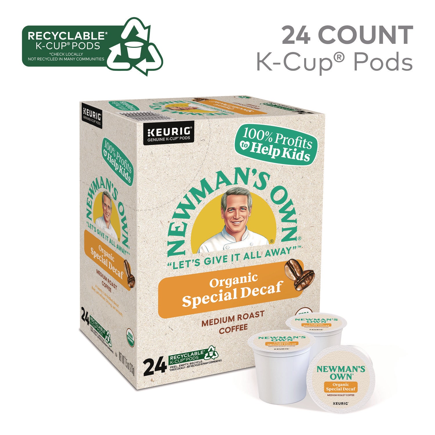 Newman's Own Organics Special Decaf K-Cups, 24/Box (4051)