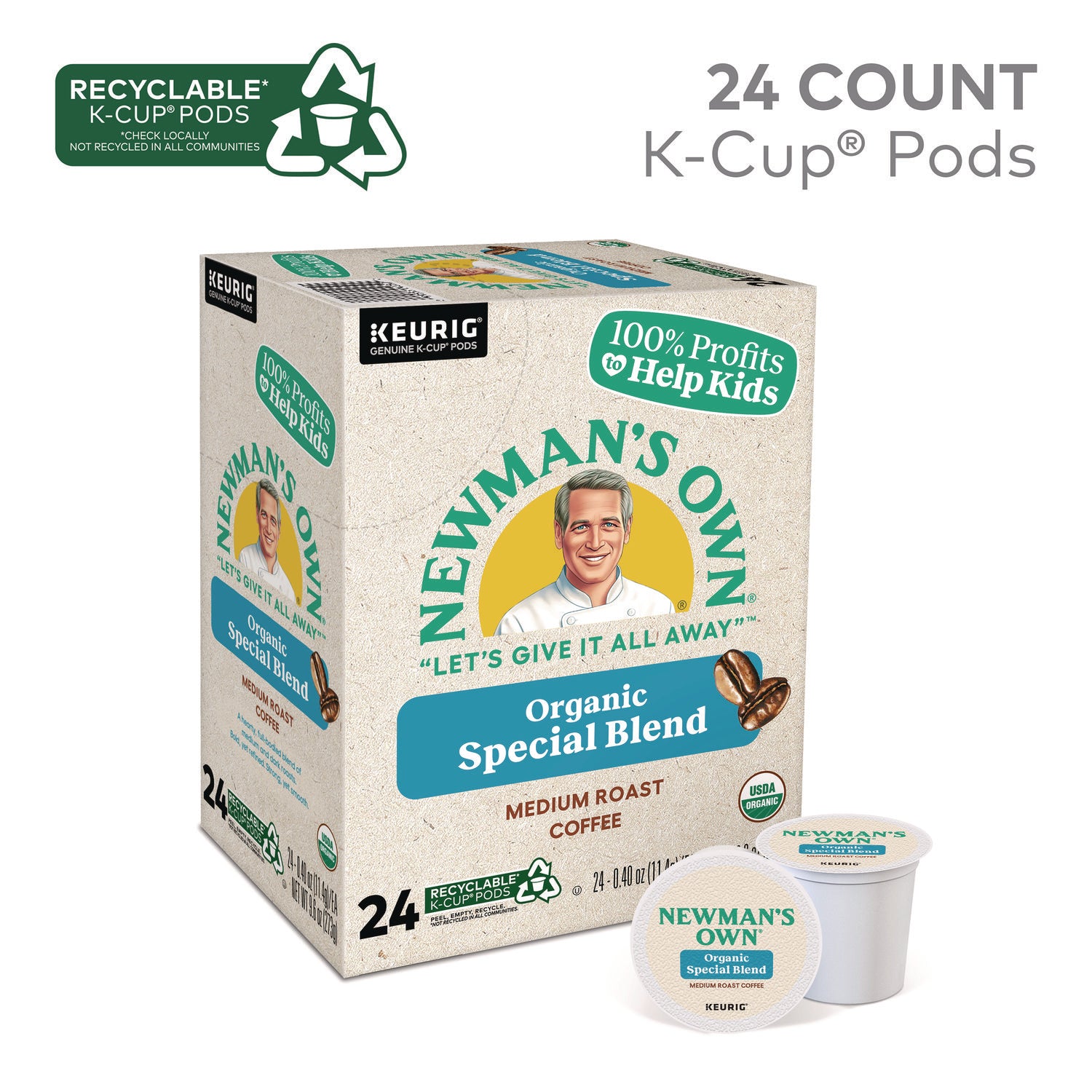 Newman's Own Organics Special Blend Coffee K-Cups, 24/Box (4050)