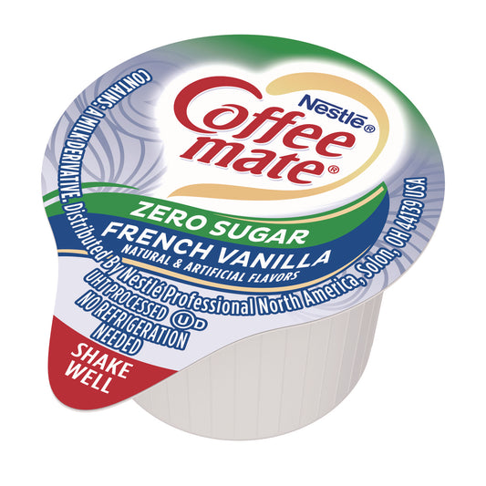 Coffee-mate Liquid Coffee Creamer, Zero Sugar French Vanilla, 0.38 oz Mini Cups, 50/Box (91757)