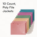 U Brands U-Eco Poly File Jackets, Straight Tab, Letter Size, Assorted, 10/Pack (6595U0112)