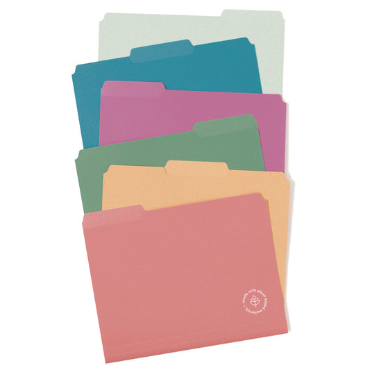 U Brands U-Eco Poly File Folders, 1/3 Cut Tabs: Assorted, Letter Size, 0.5" Expansion, Assorted Colors, 24/Pack (6597U0112)