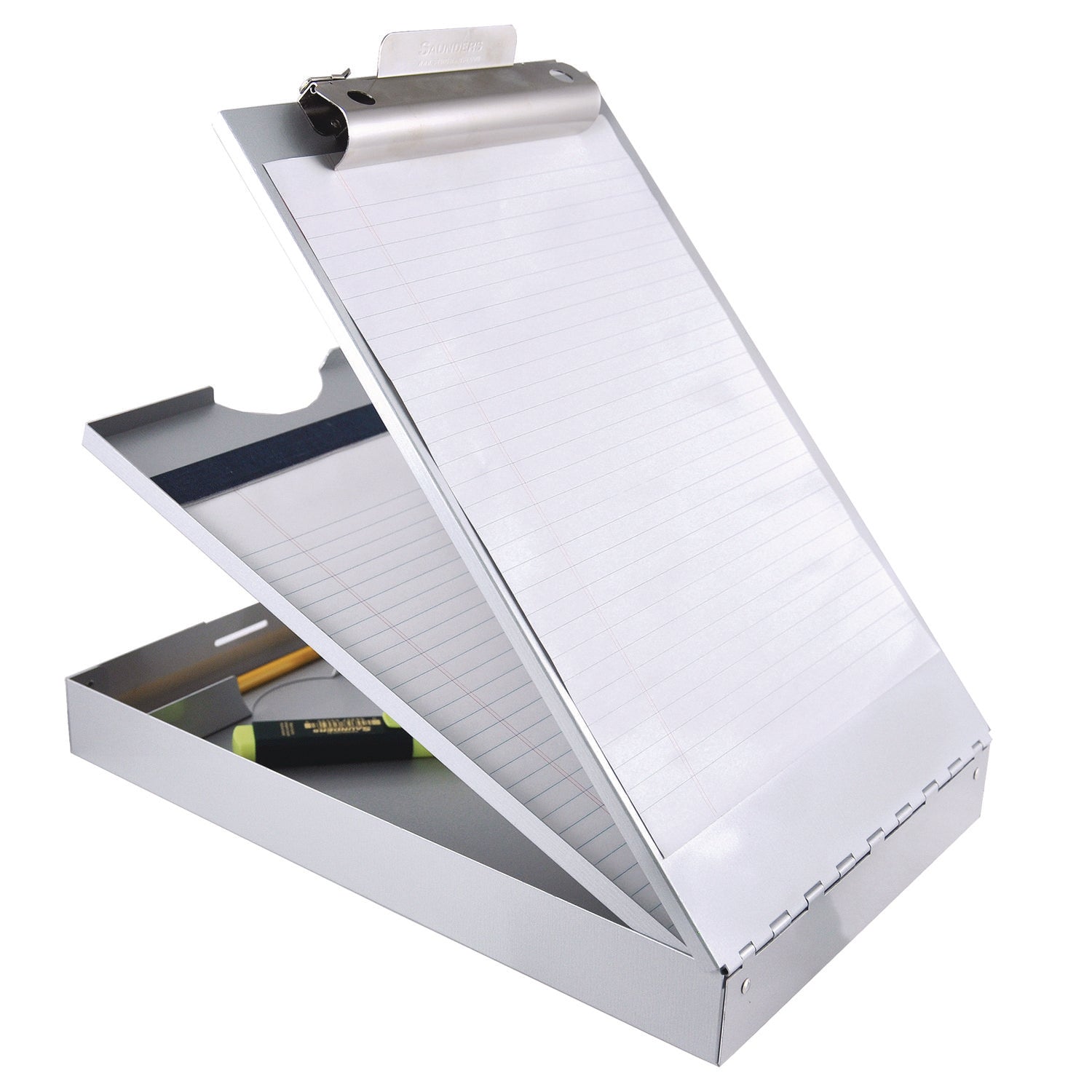 Saunders Cruiser Mate Aluminum Storage Clipboard, 1.5" Clip Capacity, Holds 8.5 x 11 Sheets, Silver (21017)