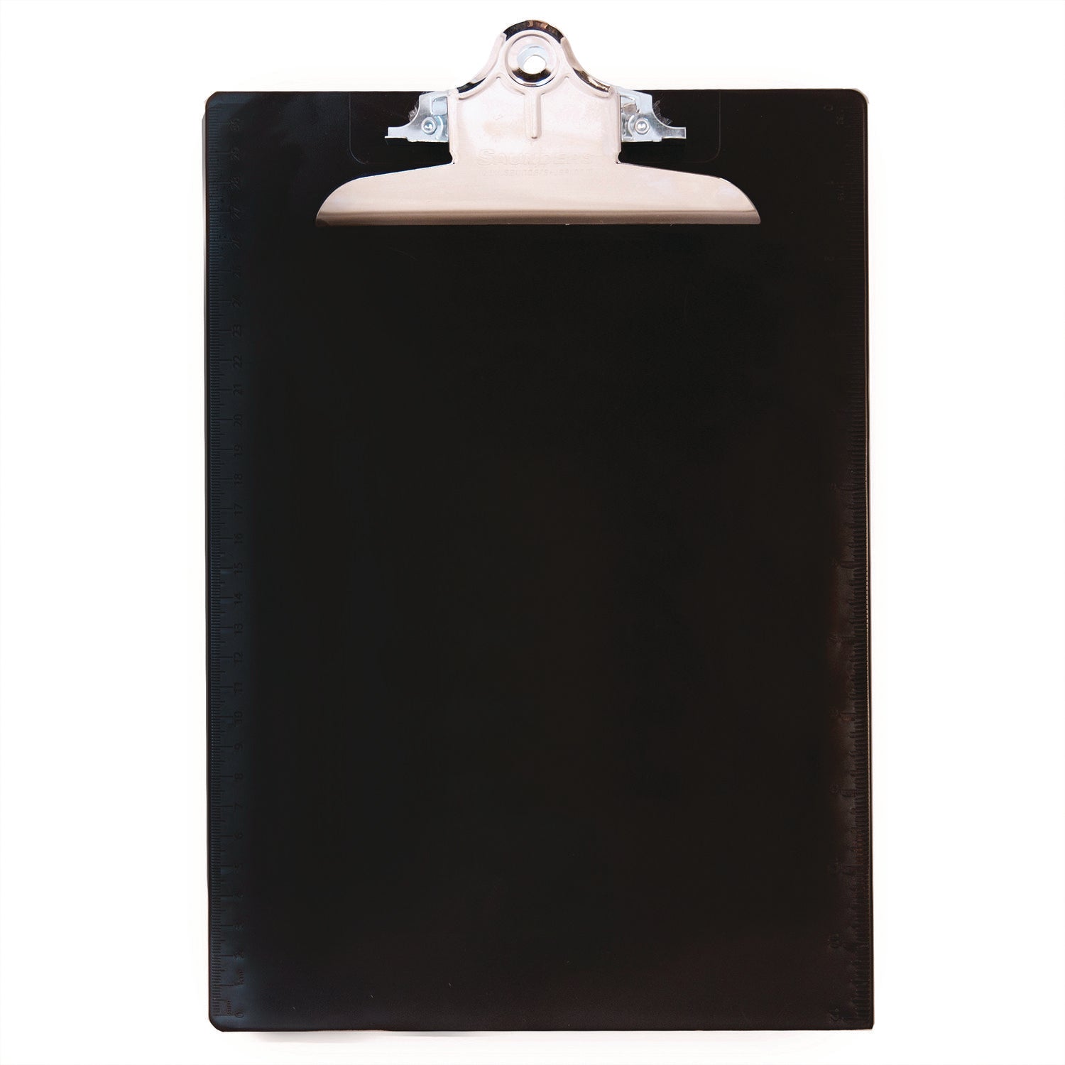 Saunders Recycled Plastic Clipboard with Ruler Edge, 1" Clip Capacity, Holds 8.5 x 11 Sheets, Black (21603)