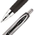 uni-ball Signo 207 Gel Pen, Retractable, Medium 0.7 mm, Black Ink, Smoke/Black Barrel, Dozen (33950)