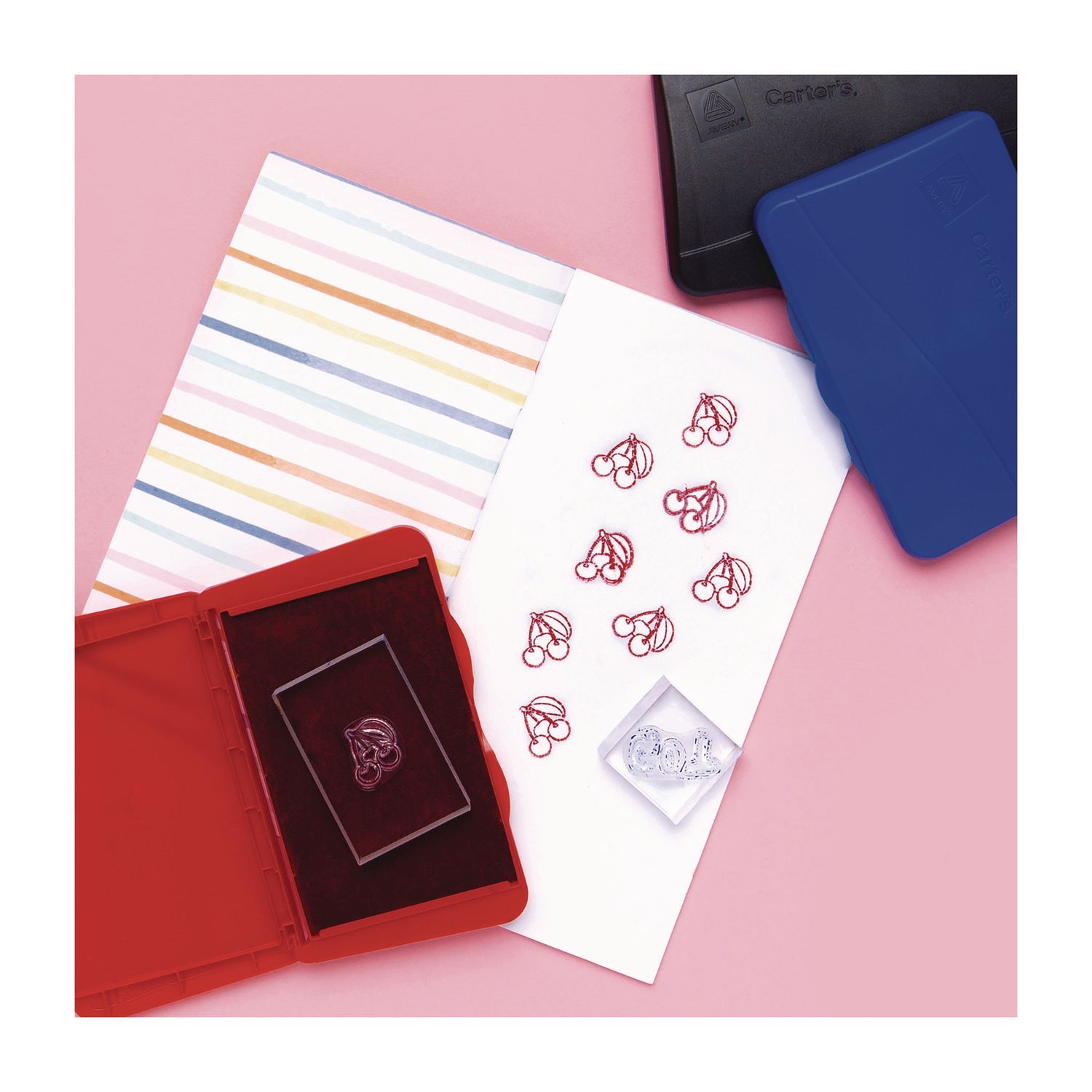 s Pre-Inked Felt Stamp Pad, 4.25" x 2.75", Red (21071)