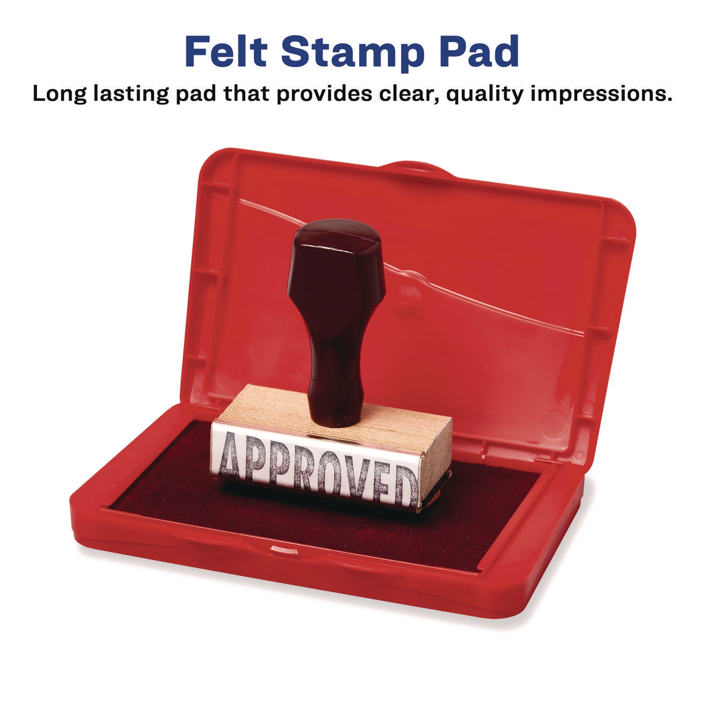 s Pre-Inked Felt Stamp Pad, 4.2"5x 2.75", Black (21081)